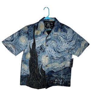 Rebel Vengeance Starry Night Short Sleeve Tapestry Shacket Jacket Size L